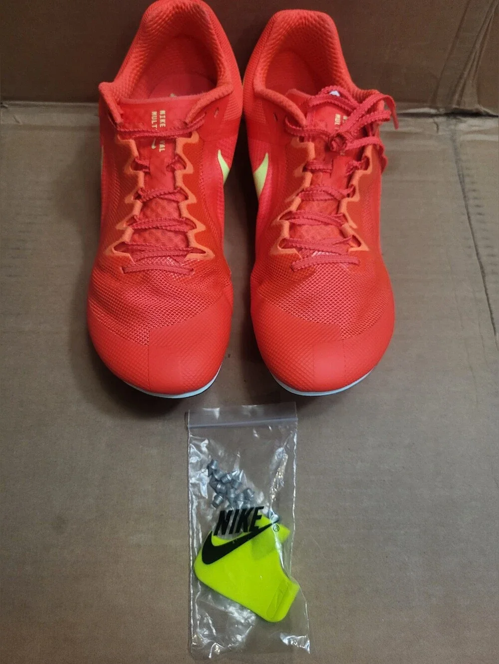 Nike Rival Multi Track And Field Spikes/Cleats Bright Crimsom/Volt Men Size 13